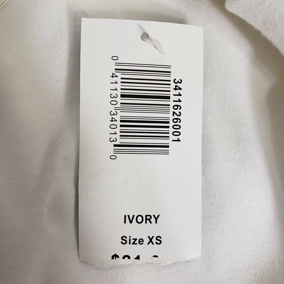 BonWorth Womens Top Size XS 3/4 Sleeve Ivory Knit Round Neck Satin Detail - Picture 10 of 11